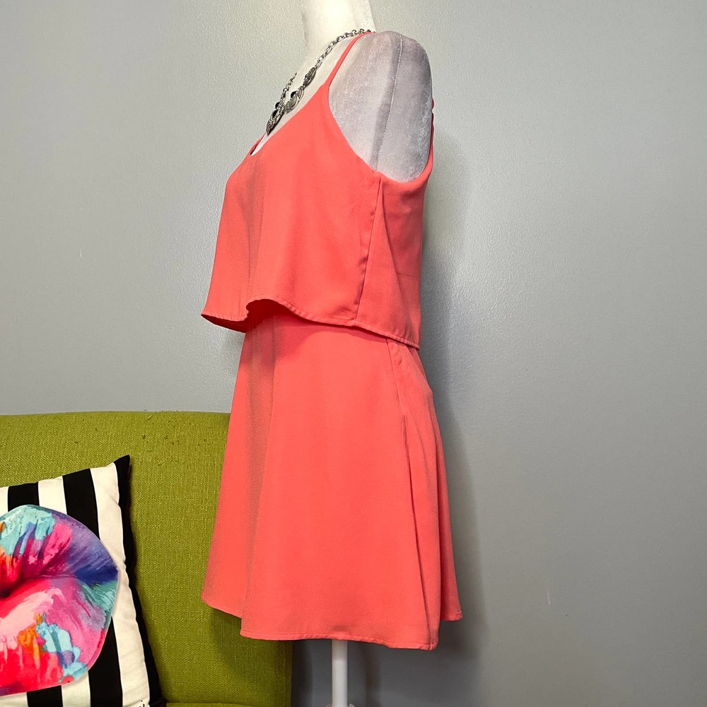 Abercrombie & Fitch Orange Tiered Sleeveless Mini Dress NEW Small - Picture 3 of 6